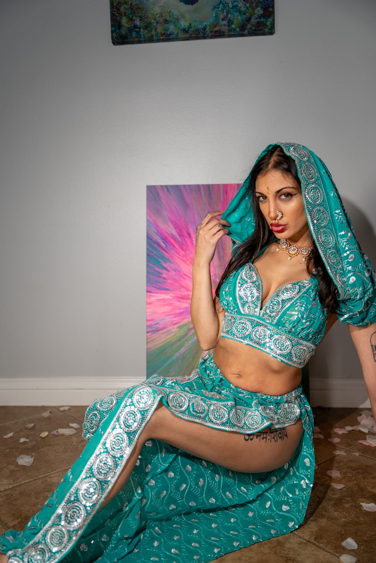 Icy Turquoise Jasmine Set