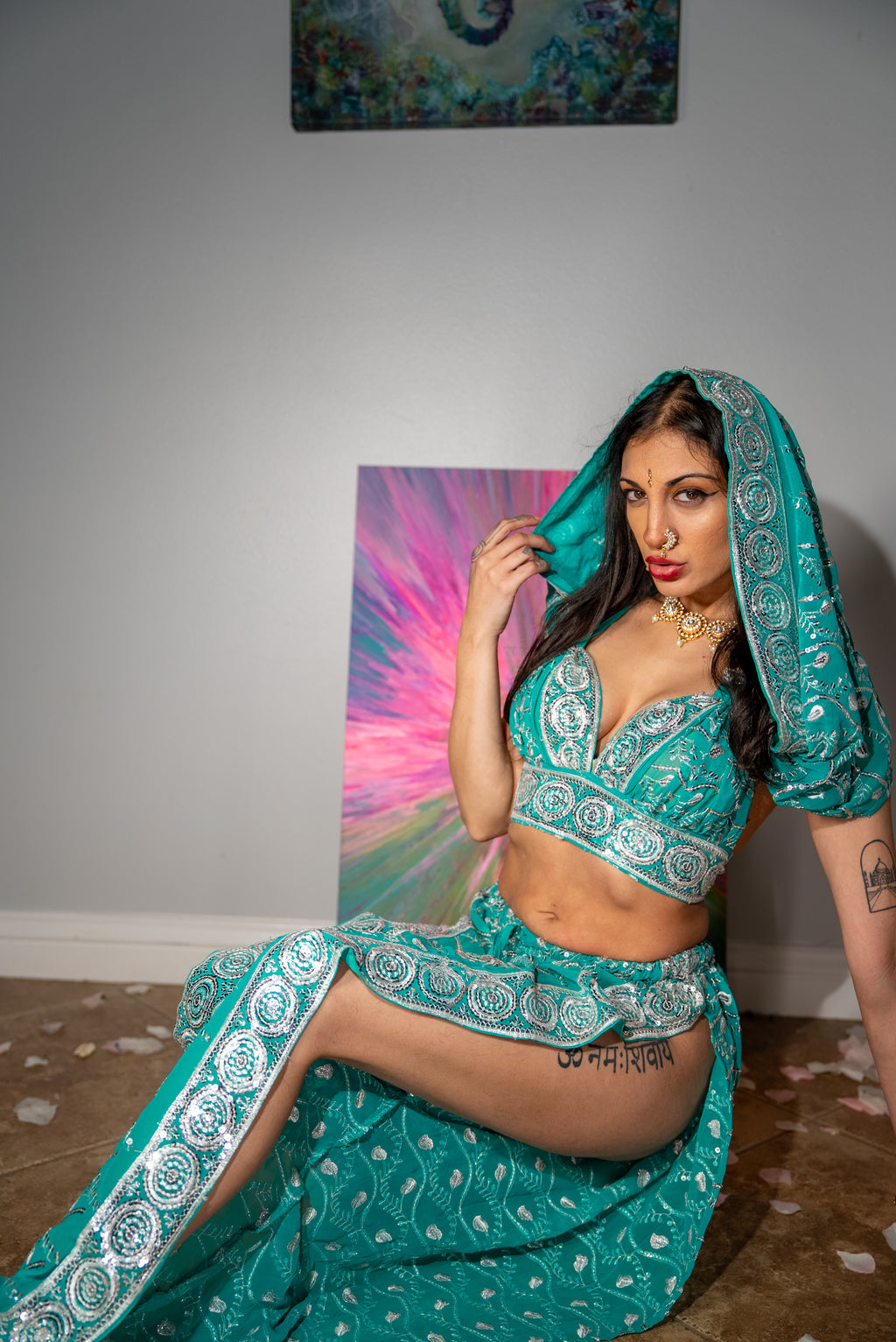 Icy Turquoise Jasmine Set