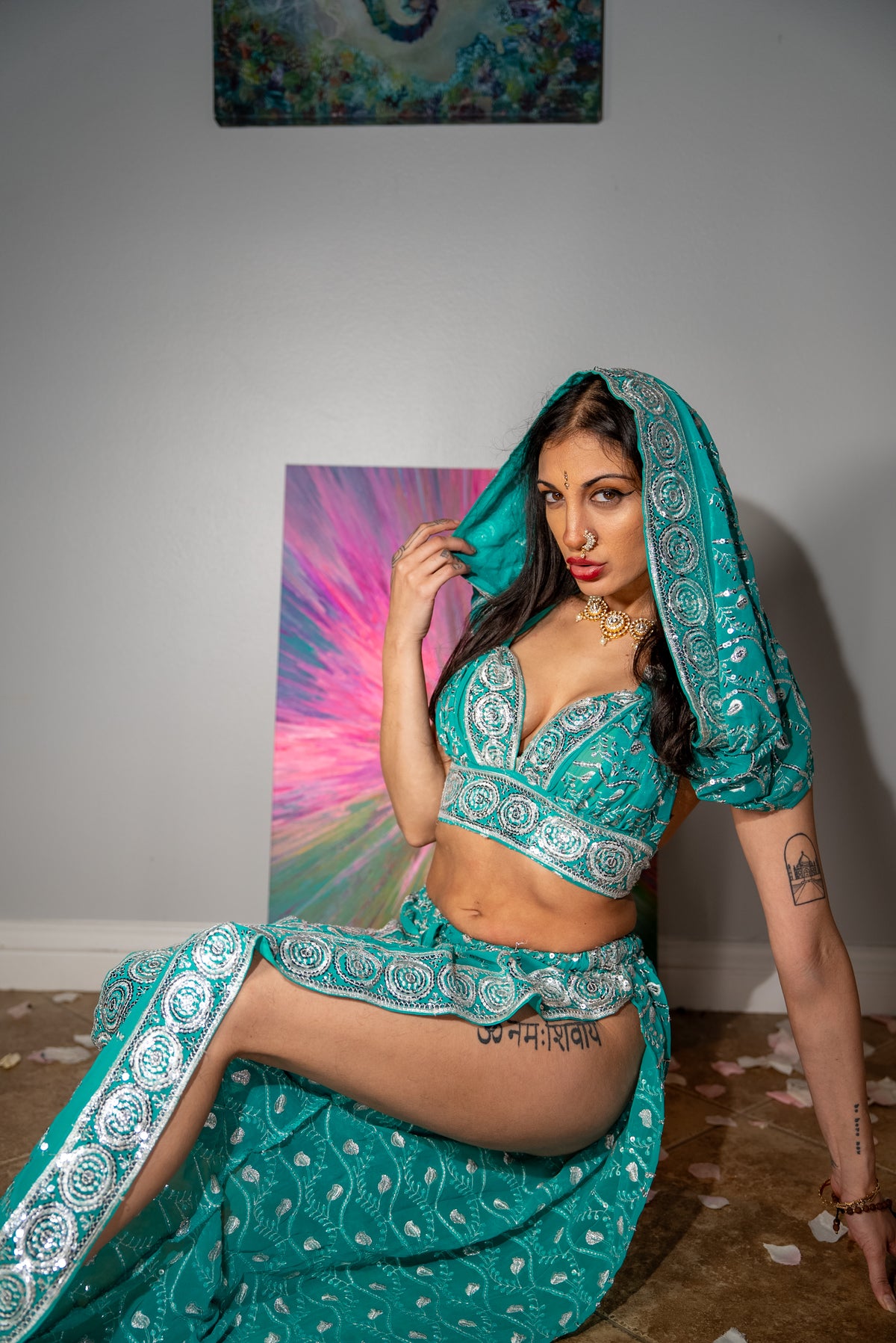 Icy Turquoise Jasmine Set