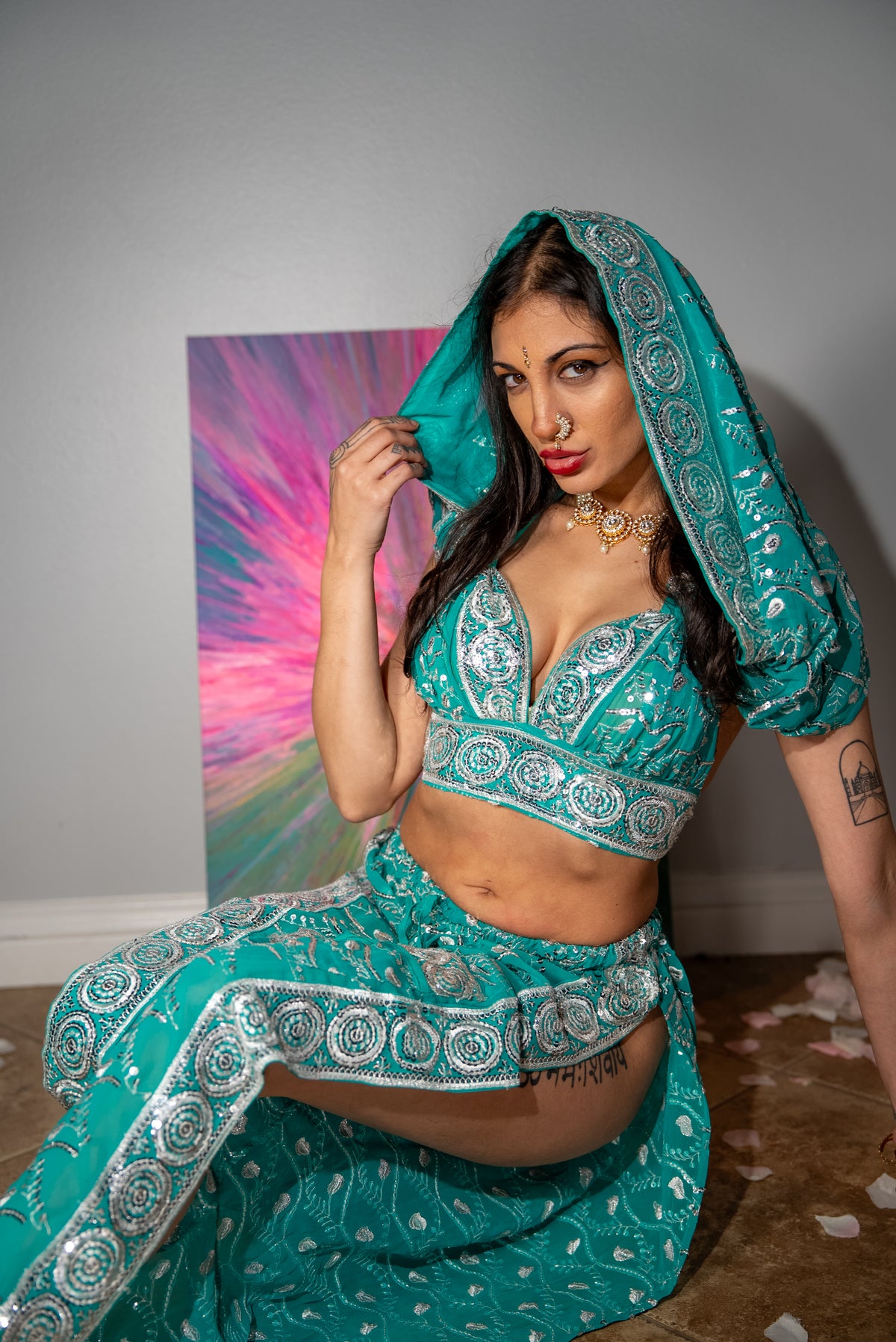 Icy Turquoise Jasmine Set