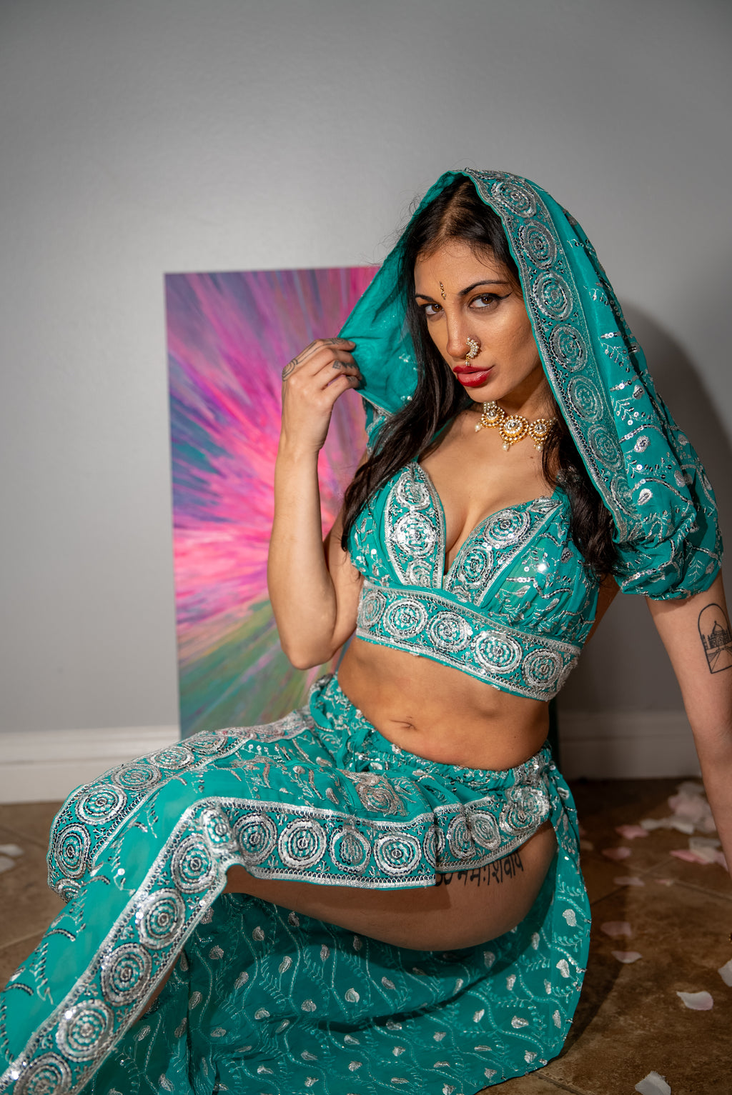 Icy Turquoise Jasmine Set