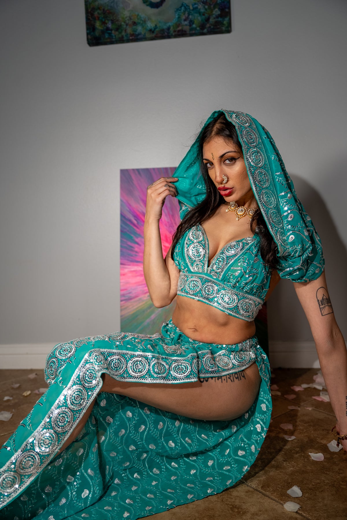 Icy Turquoise Jasmine Set