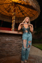Load image into Gallery viewer, Turquoise Velvet Pixie Top
