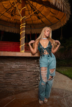 Load image into Gallery viewer, Turquoise Velvet Pixie Top
