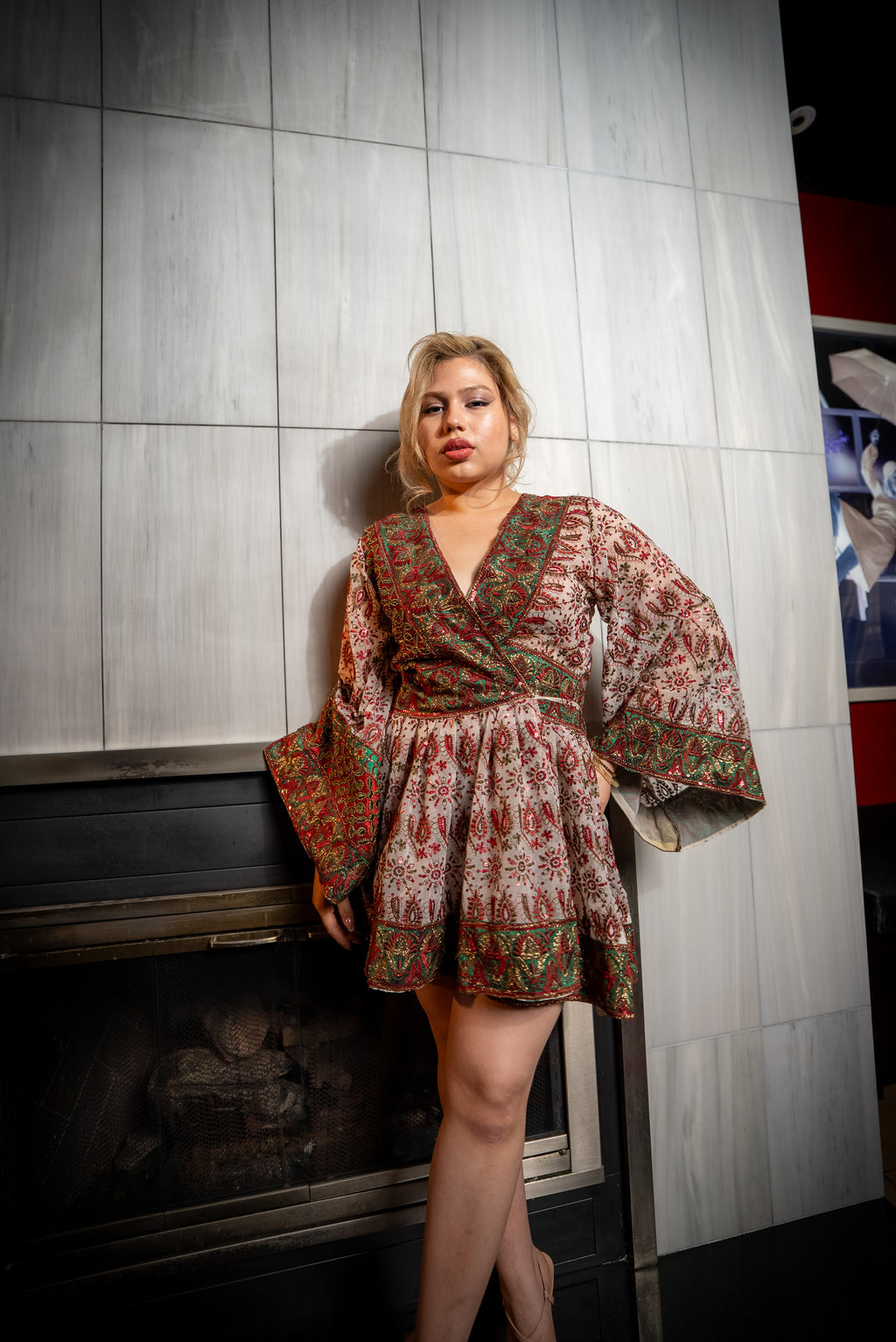 royal lotus babydoll dress