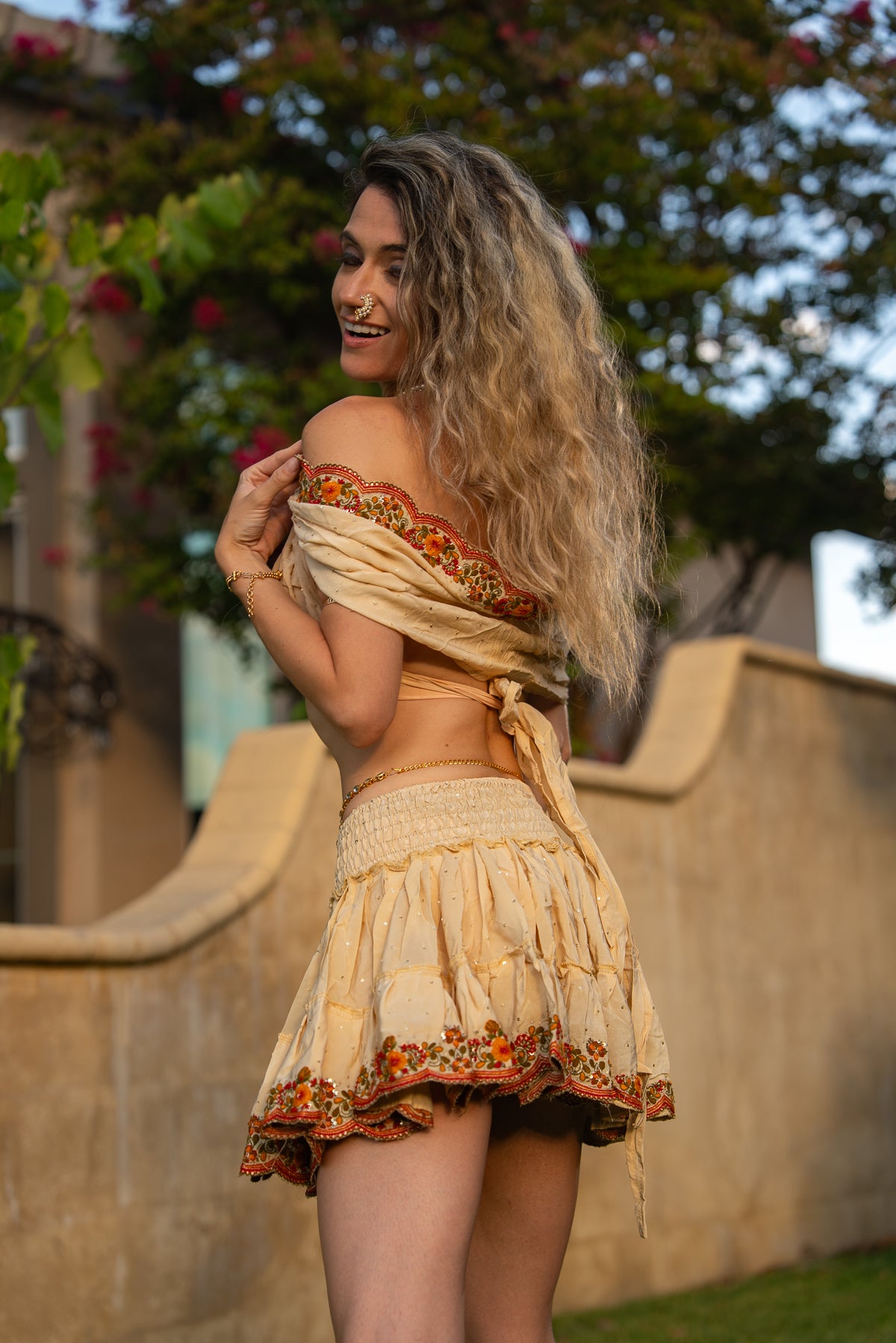 Sahara Rose Micro Mini Gehr Skirt Set