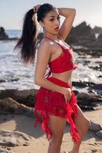 Load image into Gallery viewer, Fire Lotus Ruffle Mini Skirt Set
