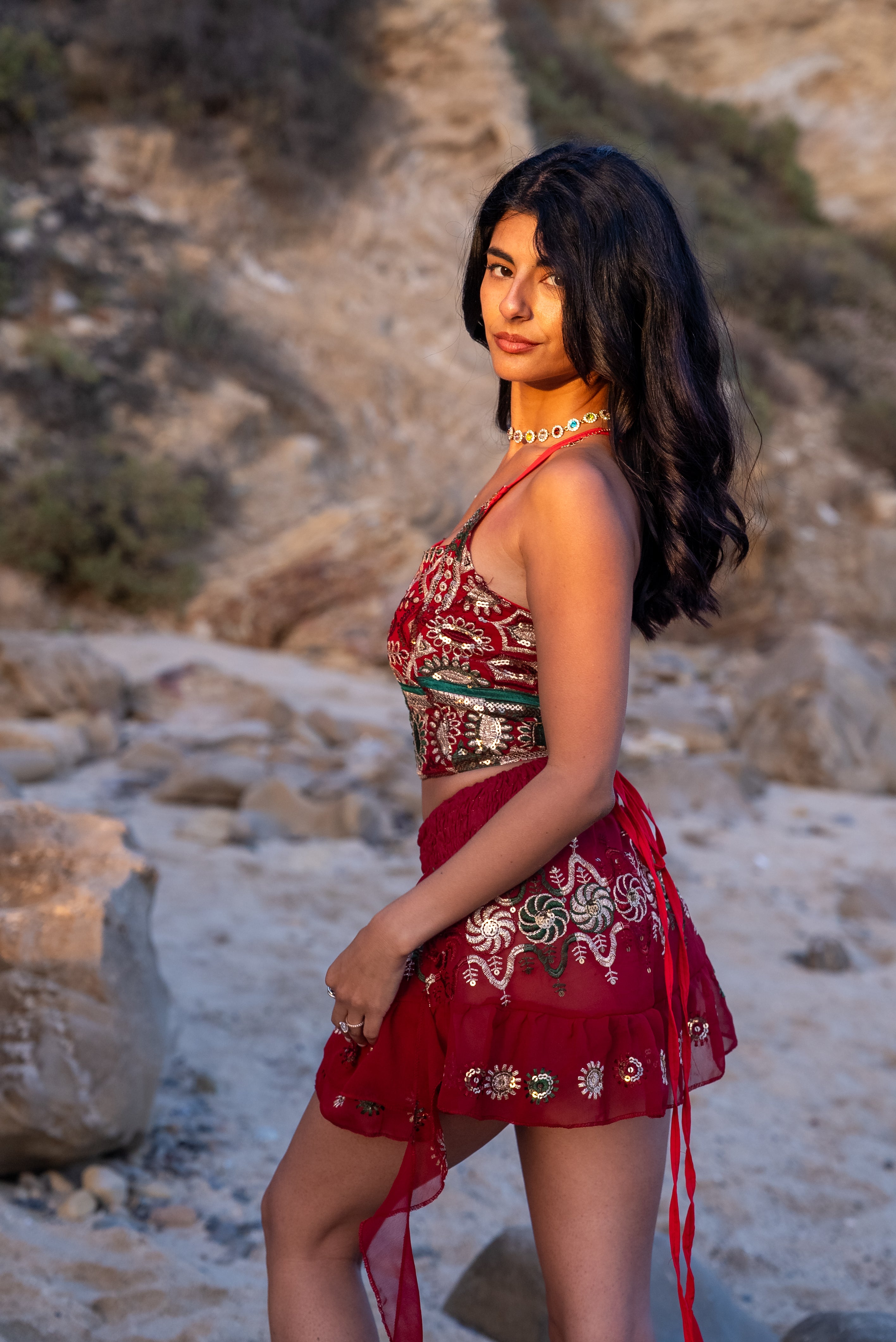 Fire Heart Shakti Mini Skirt Set