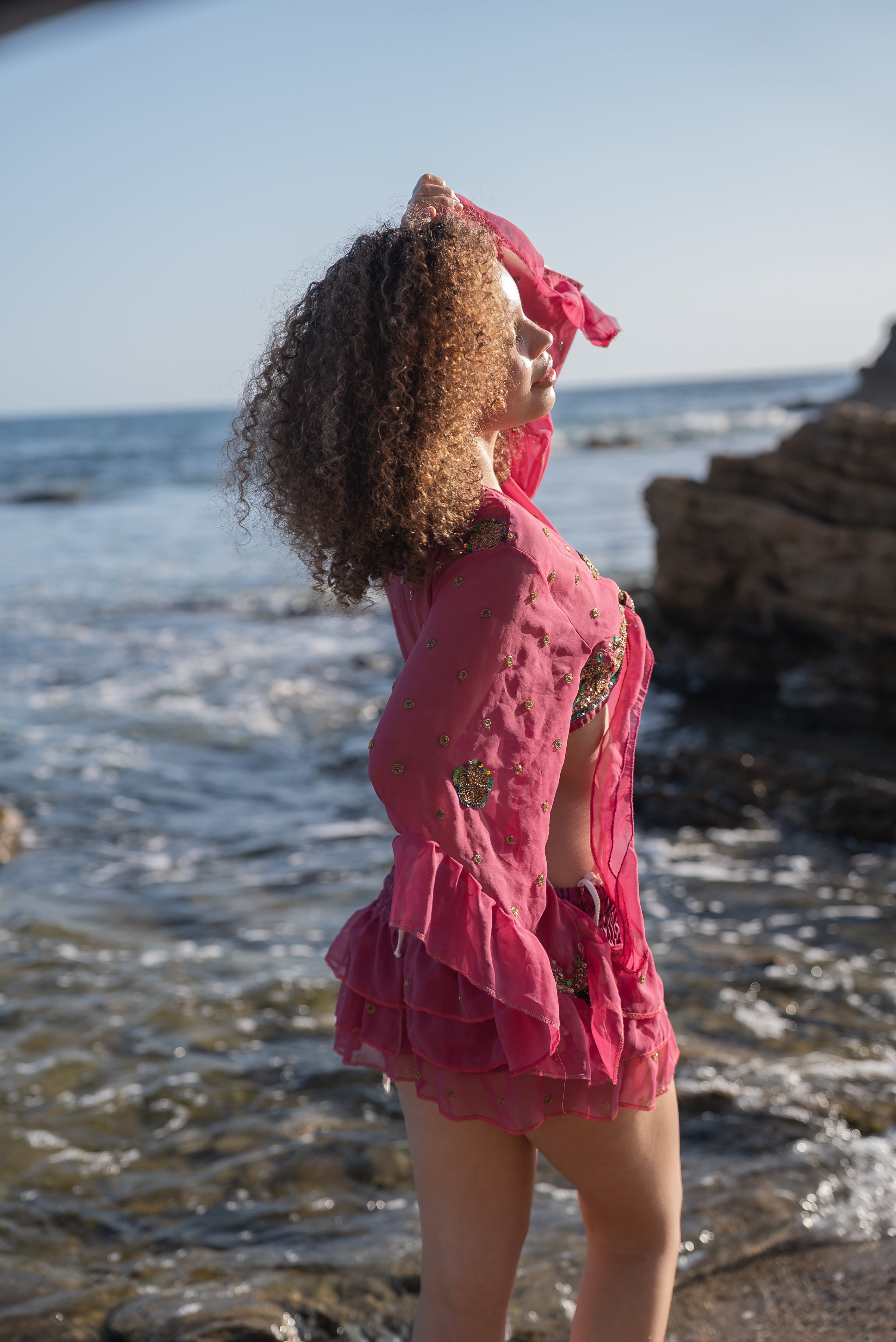 Bohemian Rose Ruffle Skirt Set