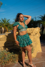 Load image into Gallery viewer, Teal Mermaid Micro Mini skirt set
