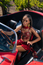Load image into Gallery viewer, fire lotus ruffle mini skirt set
