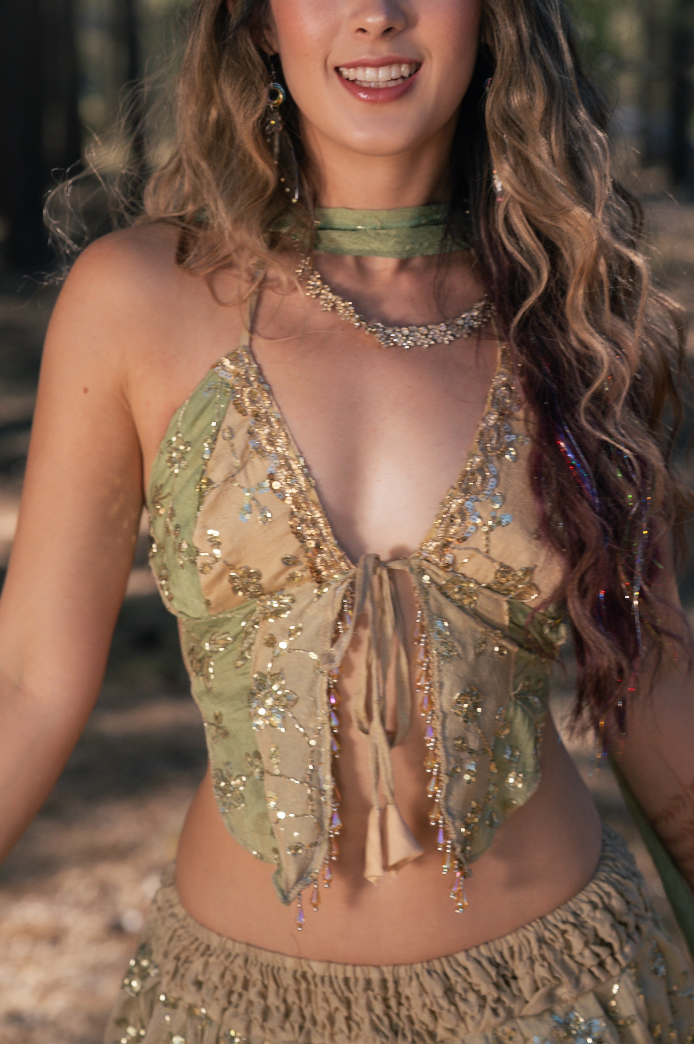 Elven fairy princess Lotus Mini Skirt Set