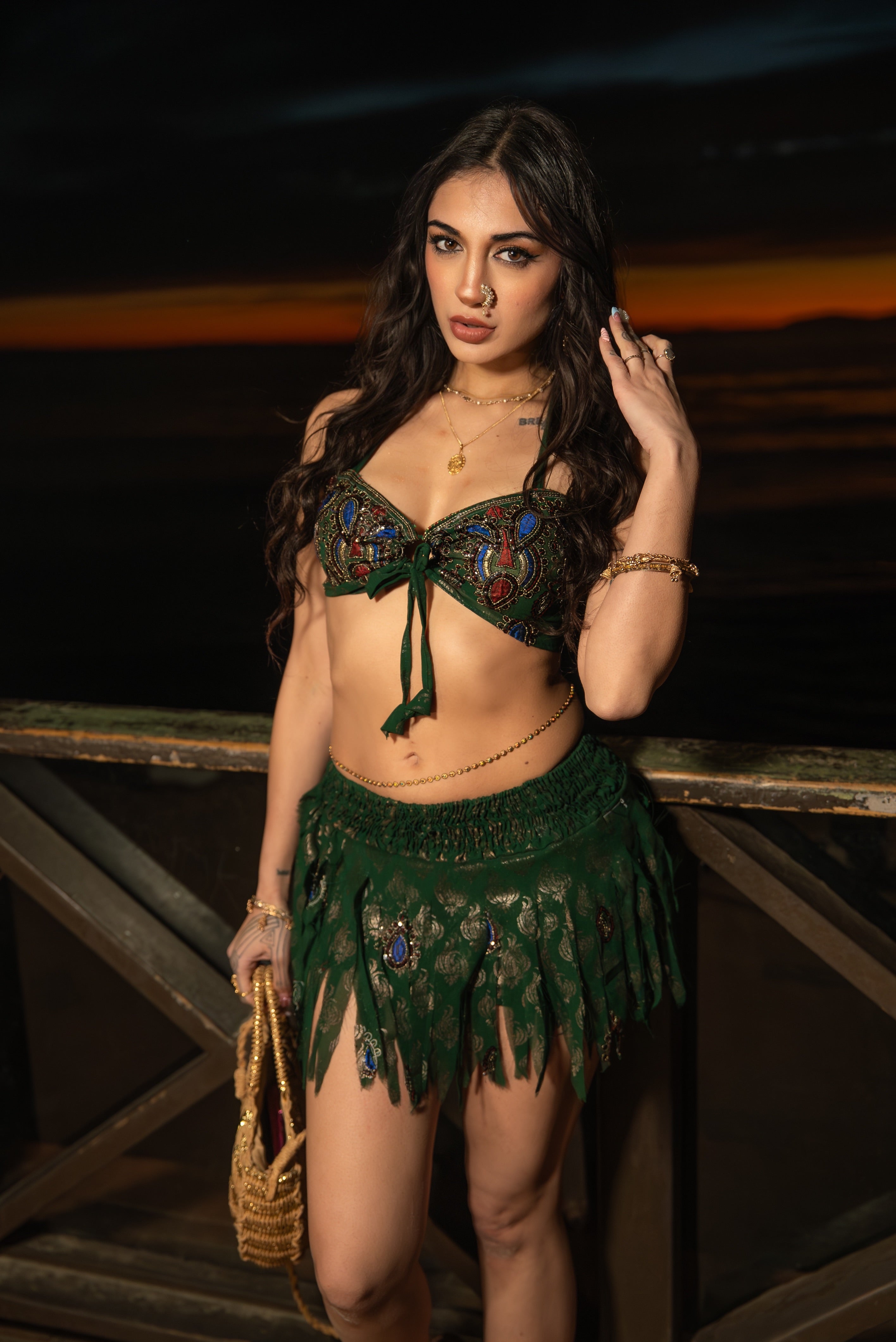 Emerald Jungle skirt set