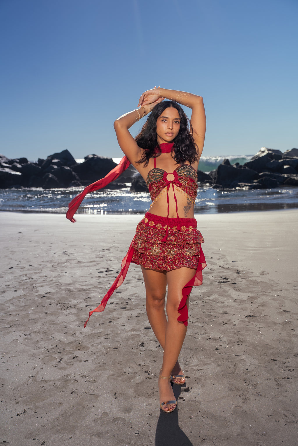 Ruby Rani Ruffle Mini Skirt Set
