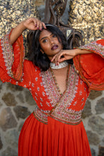 Load image into Gallery viewer, Fire Diamonds Anarkali Jacket Dress
