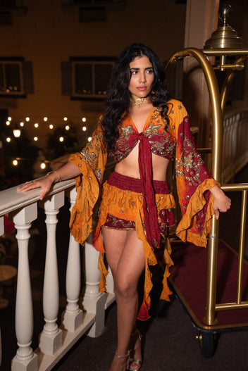 Fire Princess ruffle mini skirt set