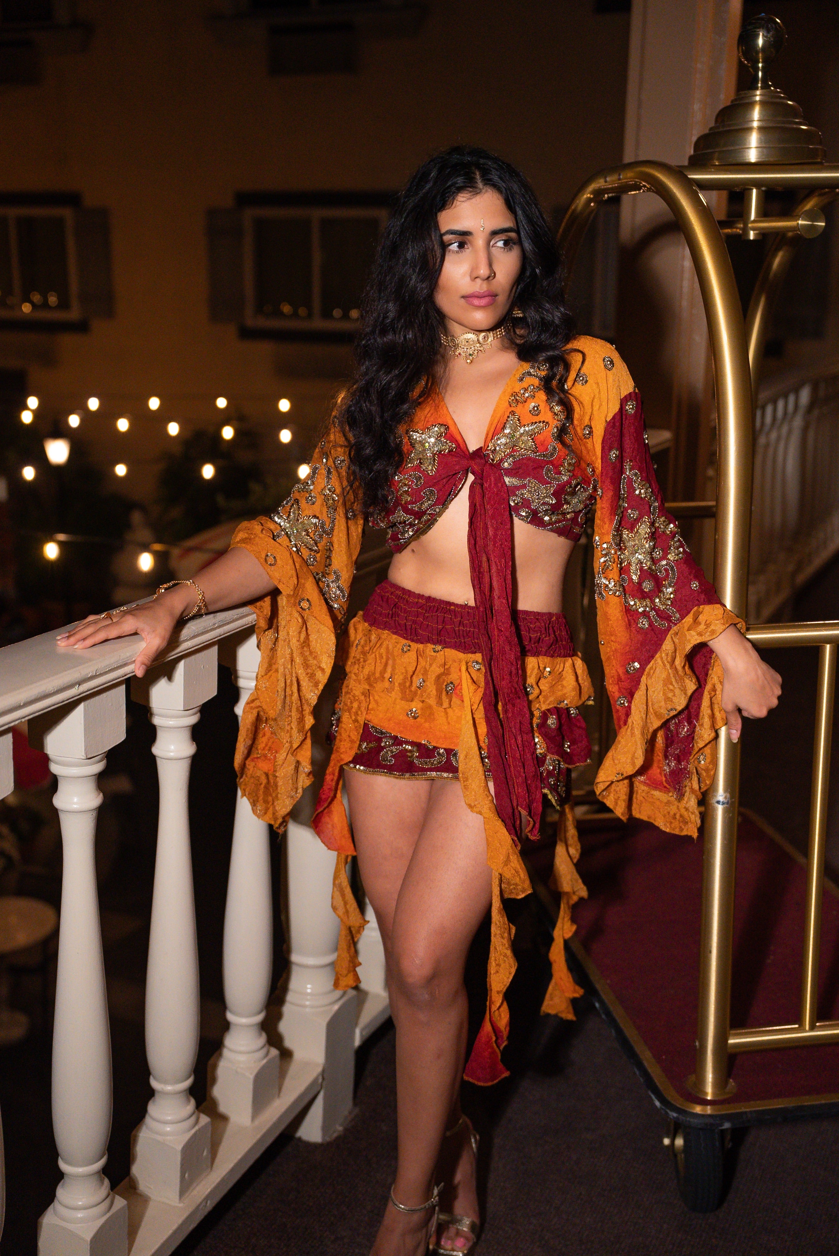 Fire Princess ruffle mini skirt set