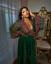 Load image into Gallery viewer, Emerald Divinity Anarkali Jacket Dress
