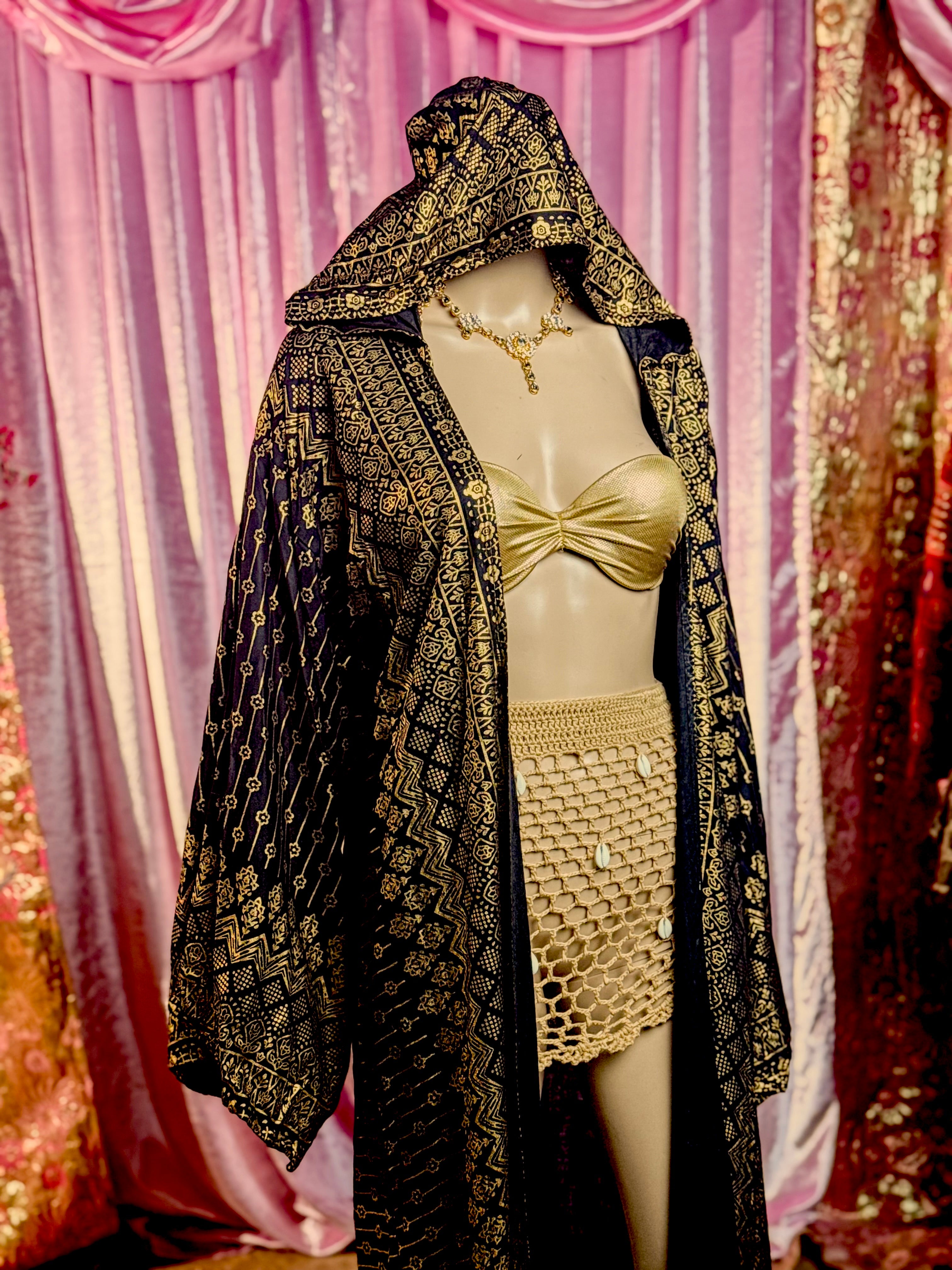 Black Lotus Kimono with hood