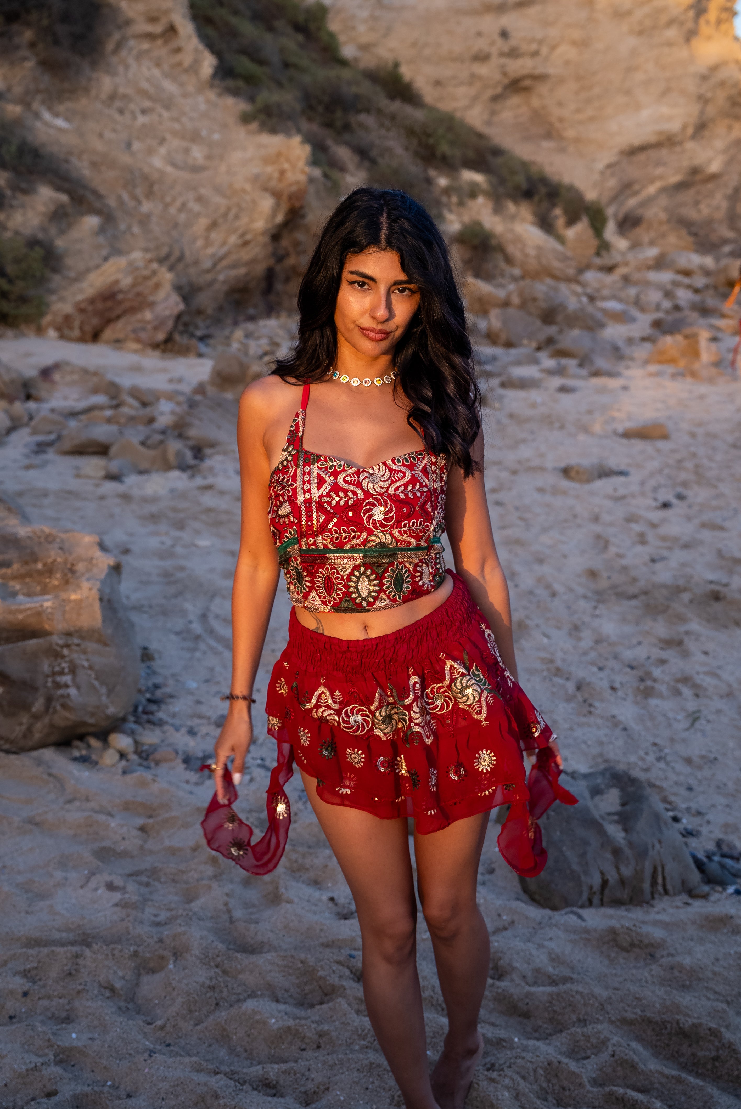 Fire Heart Shakti Mini Skirt Set