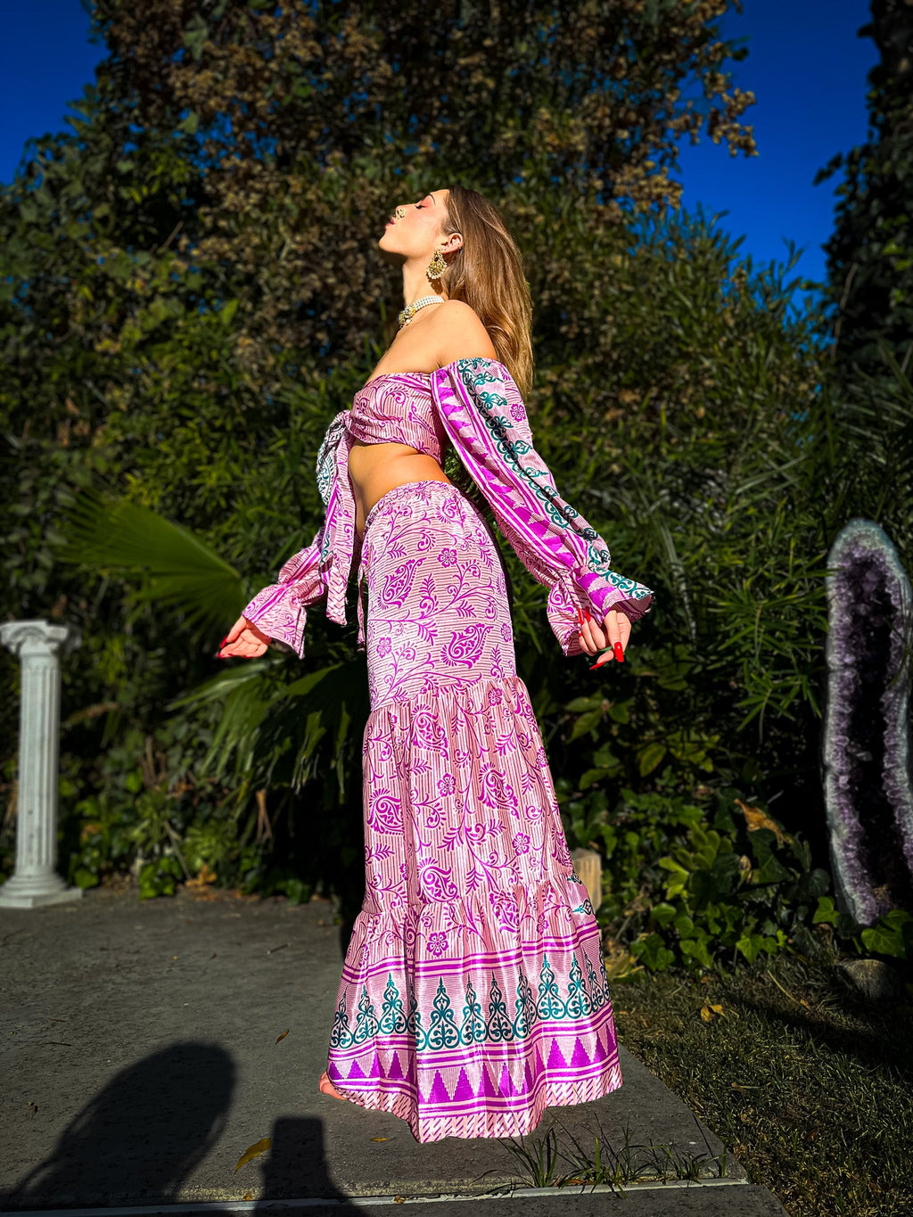 Pastel Bloom Sharara Pants Set