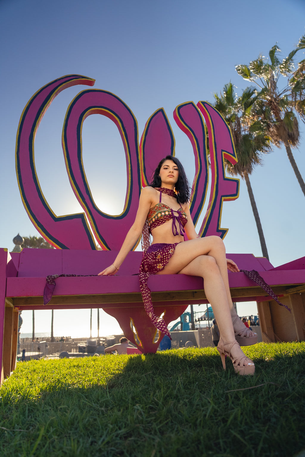 Pomegranate pixie butterfly skirt set