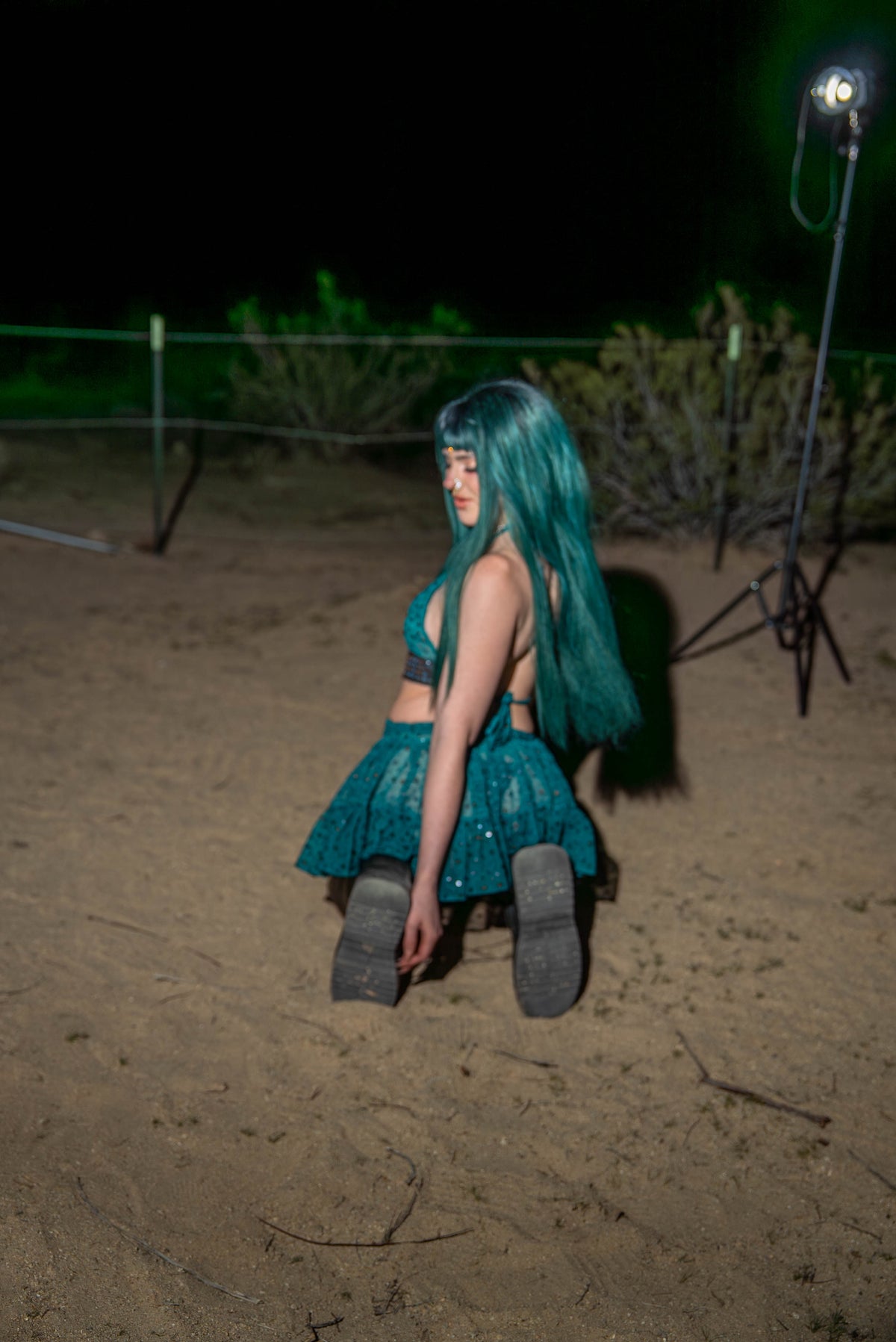 teal mystic Micro Mini Gehr Skirt Set