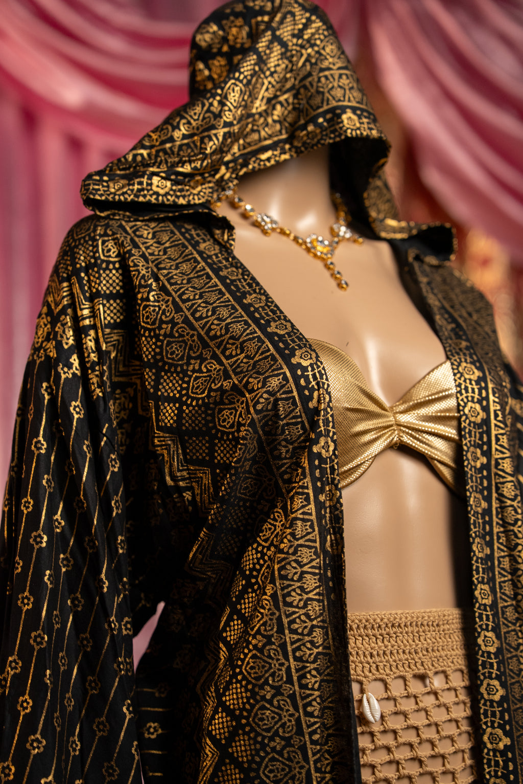 Black Lotus Kimono with hood