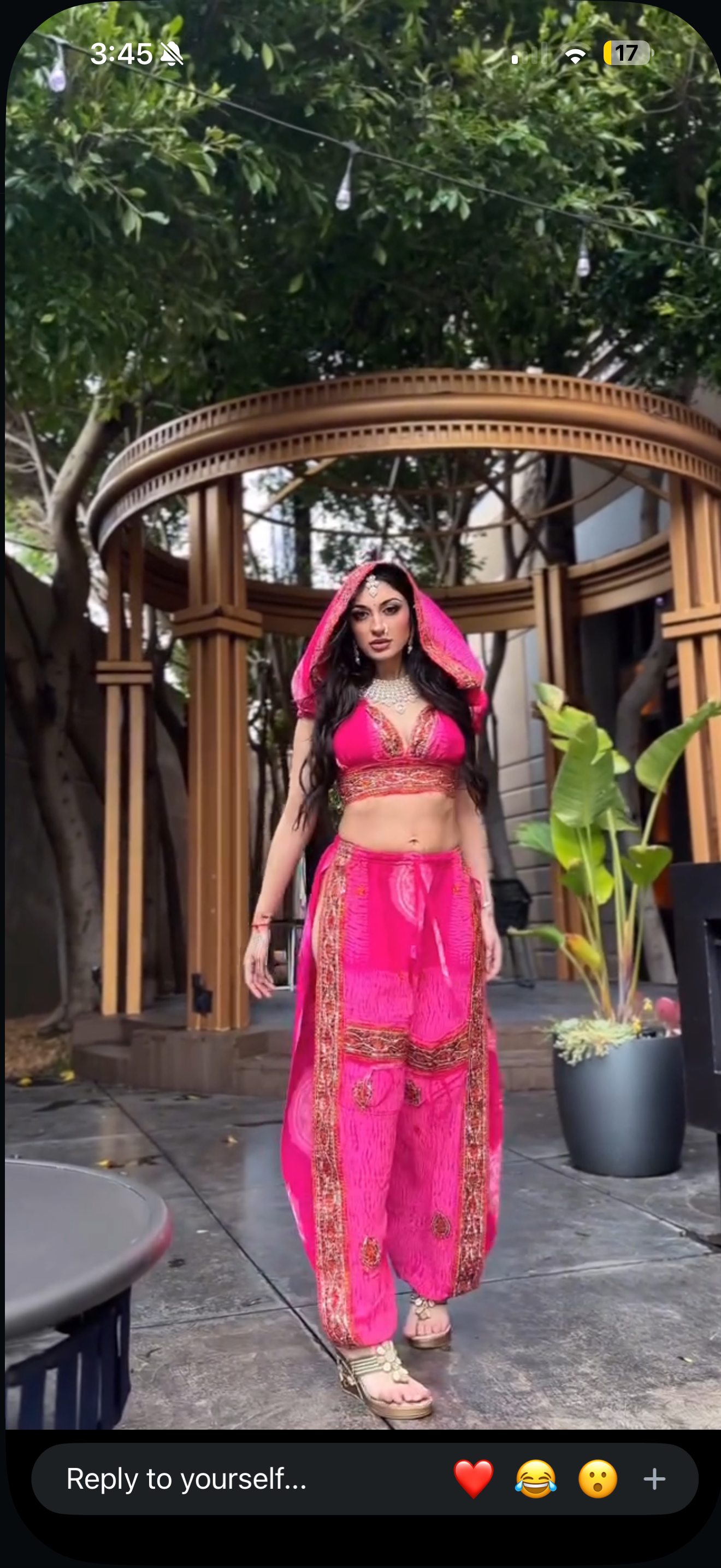 Pink Bandhani Lotus Jasmine Set