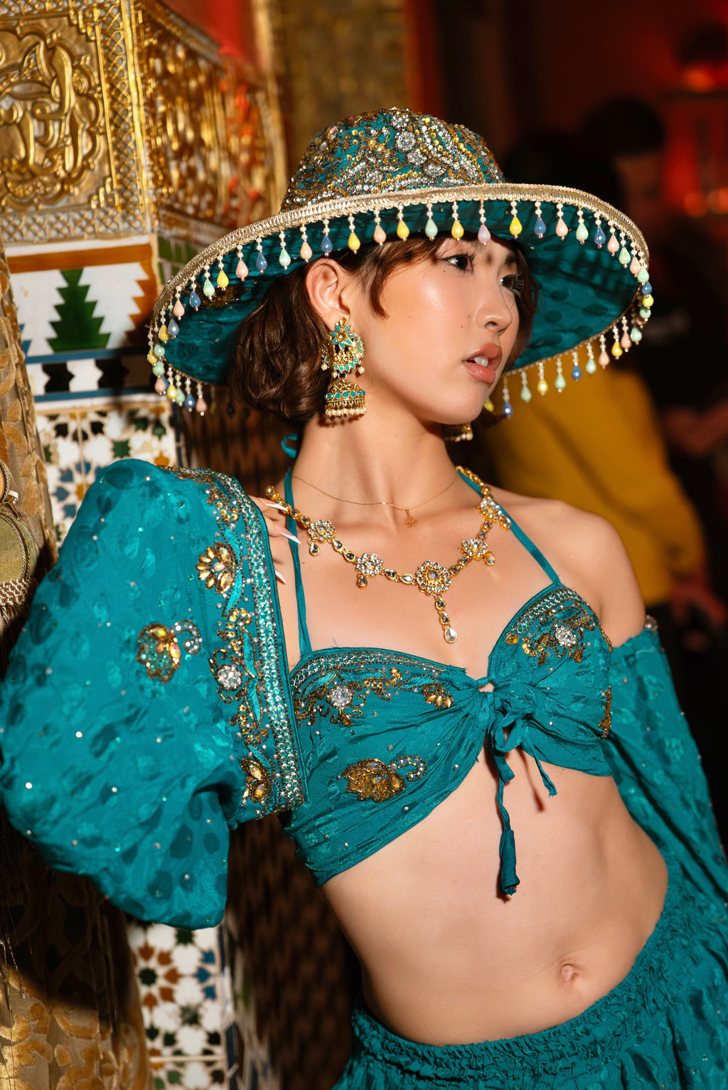 Turquoise Alchemy Lotus Mini Skirt Set