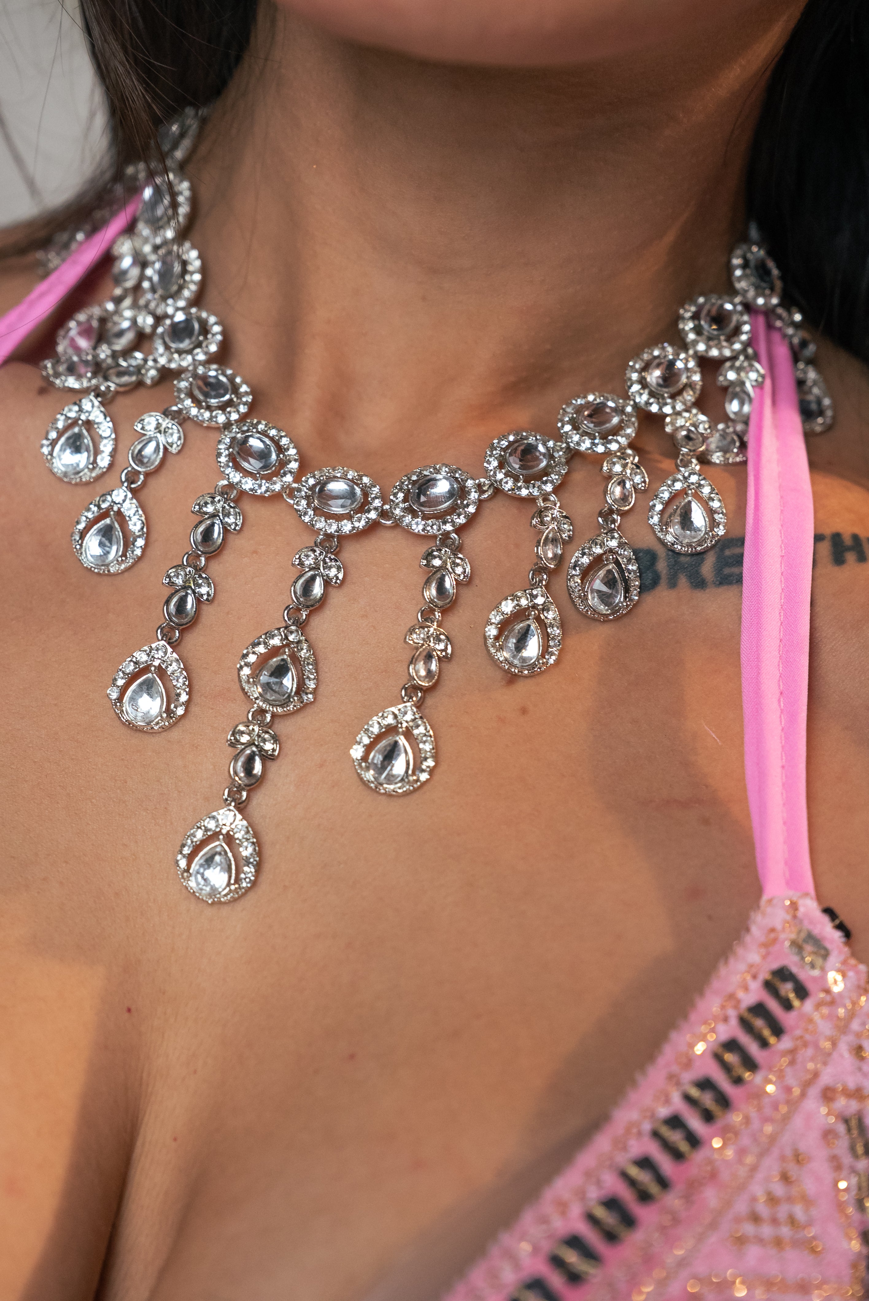 Diamond Lotus Necklace Set