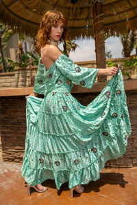 Baby Blue Bandhani Bollywood Set