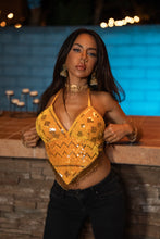 Load image into Gallery viewer, Sun Goddess Yellow Venus Sequin Top
