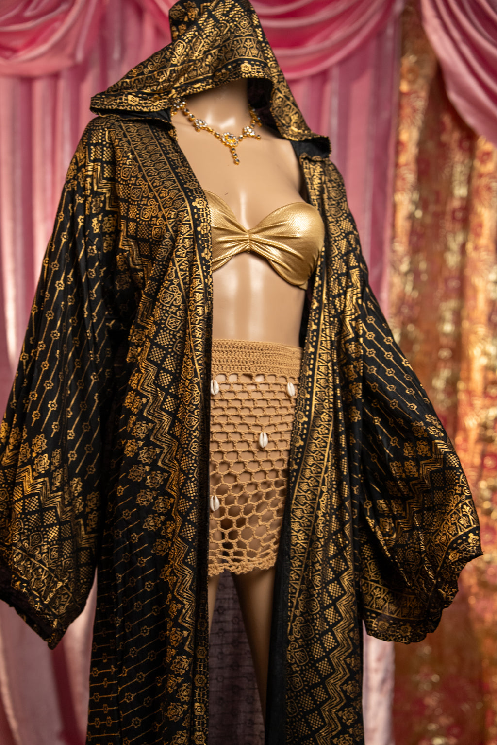 Black Lotus Kimono with hood