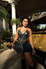 Load image into Gallery viewer, Teal Velvet Fairy Venus Sequin Top
