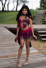 Load image into Gallery viewer, Purple Cosmos ruffle Skirt Set
