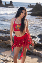 Load image into Gallery viewer, Fire Lotus Ruffle Mini Skirt Set
