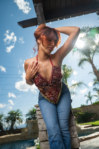 Ruby Velvet Venus Fringe Top