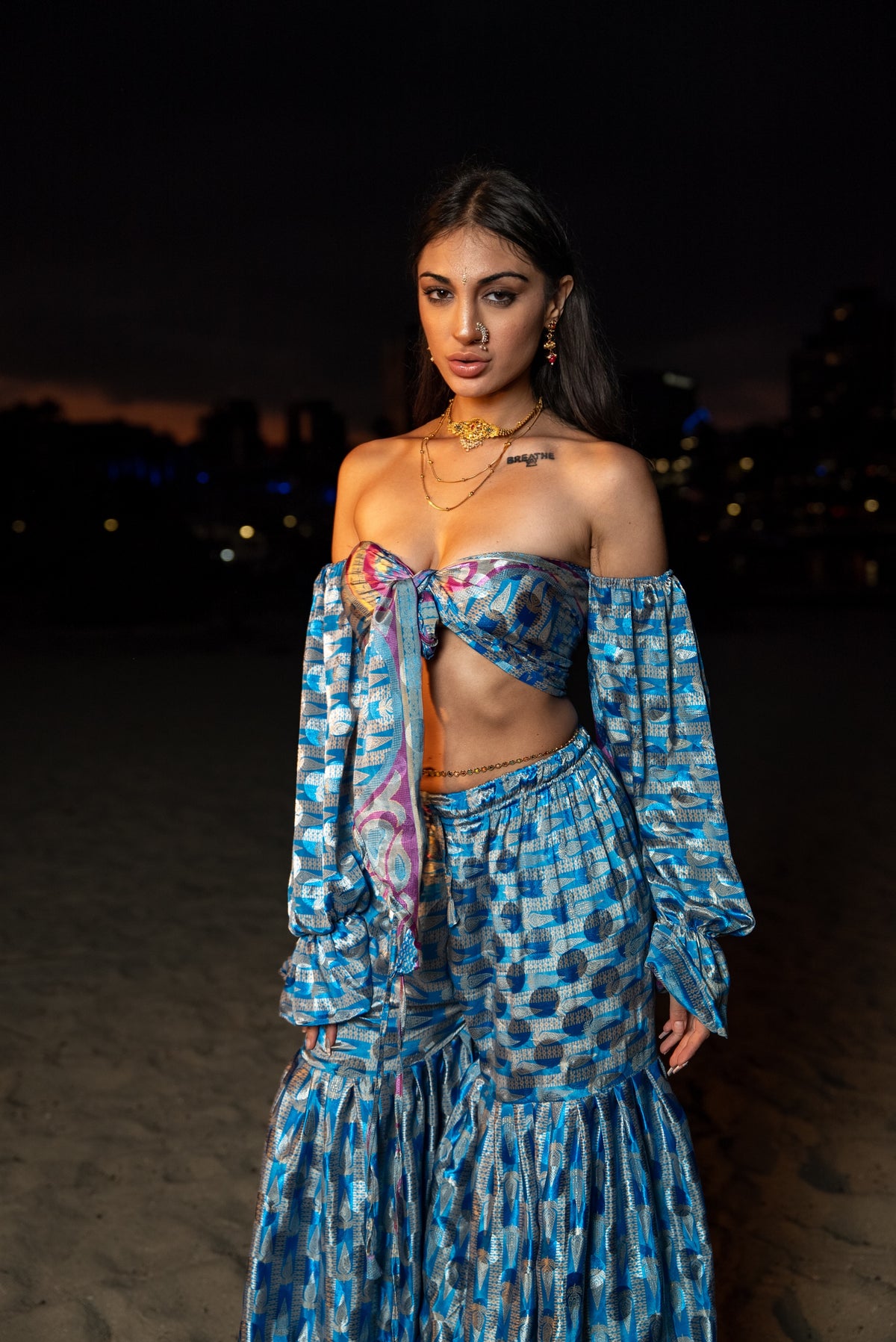 Mermaid princess sharara pants set