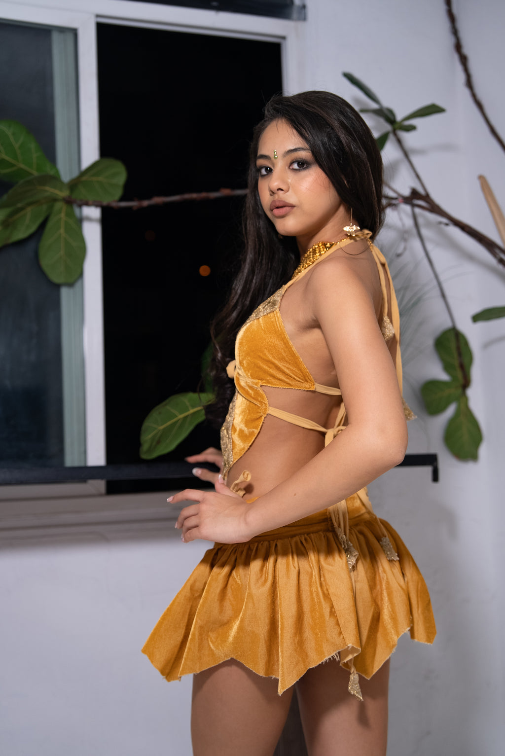 Golden Dynasty Lotus Skirt Set (petite XS)