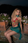 Rainbow jungle Shakti mini skirt set