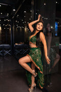 Emerald Gold Bollywood Set (slight defect in waistband)