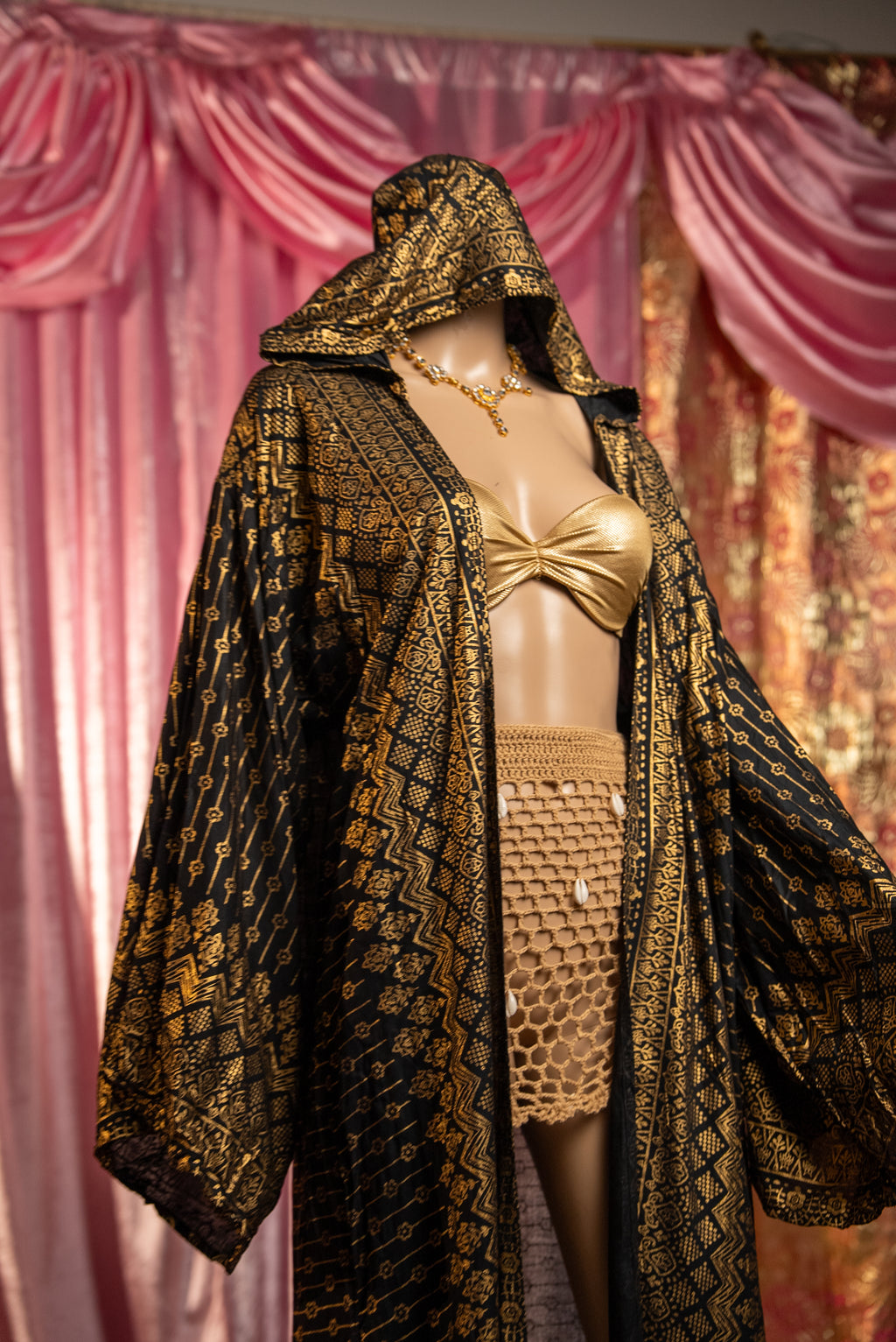 Black Lotus Kimono with hood