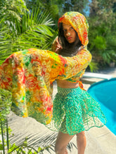 Load image into Gallery viewer, electric emerald mini skirt
