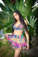 Load image into Gallery viewer, Rainbow Paisley Bohemia Micro mini skirt set (with border on skirt)
