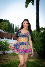 Load image into Gallery viewer, Rainbow Paisley Bohemia Micro mini skirt set (with border on skirt)
