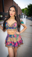 Load image into Gallery viewer, Rainbow Paisley Bohemia Micro mini skirt set (with border on skirt)
