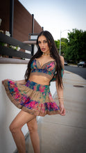 Load image into Gallery viewer, Rainbow Paisley Bohemia Micro mini skirt set (with border on skirt)
