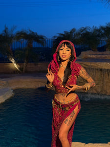 Ruby golden jasmine set
