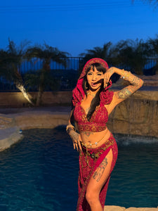 Ruby golden jasmine set